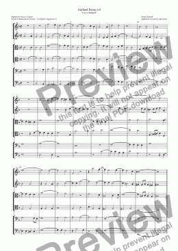 page one of Garland Pavan à 6 (after Pearsall) for viol consort [2014]