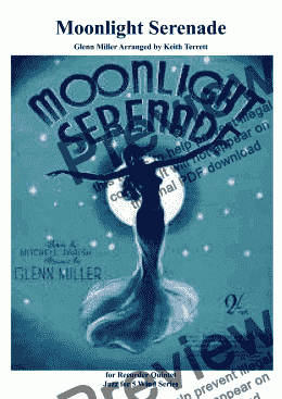 page one of Moonlight Serenade (Glen Miller) for Recorder Quintet (Jazz for 5 Wind Series)