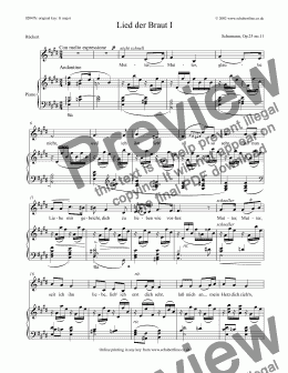 page one of Lied der Braut I  Op.25 no.11