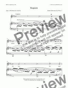 page one of Requiem Op. 90 no.7