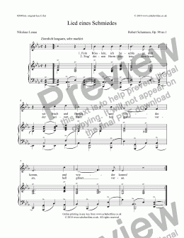 page one of Lied eines Schmiedes Op. 90 no.1