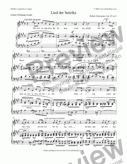 page one of Lied der Suleika Op. 25 no.9