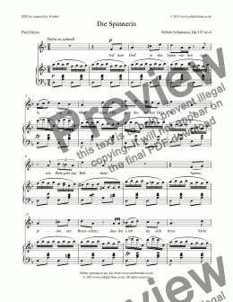 page one of Die Spinnerin  Op.107 no.4