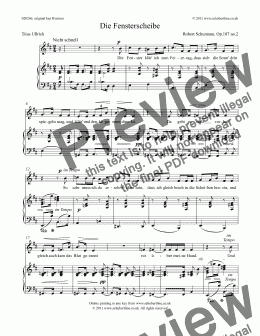 page one of Die Fensterscheibe  Op.107 no.2