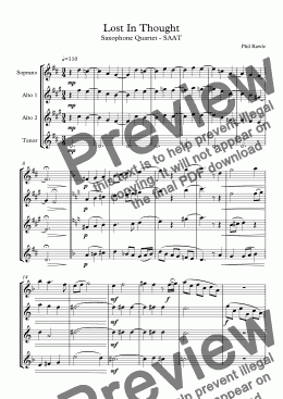page one of Lost In Thought - Sax Quartet (SAAT)
