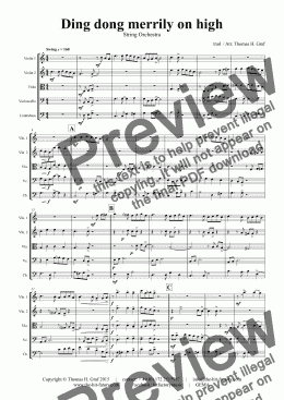 page one of Ding dong merrily on high - String Orchestra
