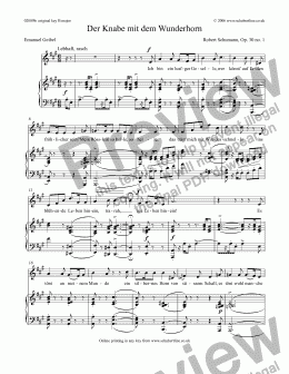 page one of Der Knabe mit dem Wunderhorn  Op.30 no.1