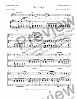 page one of Der Hidalgo  Op. 30 no.3