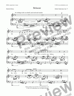 page one of Belsazar  Op. 57