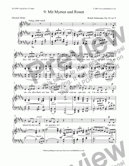 page one of Mit Myrten und Rosen  Op. 24 no. 9