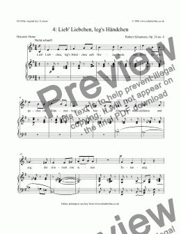 page one of Lieb’ Liebchen, leg’s Händchen  Op. 24 no. 4