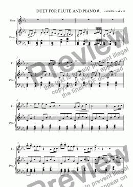 page one of Duet For Flute And Piano #1