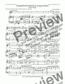 page one of Morgenlich leuchtend (Prize Song) [Meistersinger: tenor]