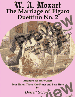 page one of The Marriage of Figaro for Flute Choir 4 Duettino No. 2