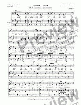 page one of Lezione 6 / Lesson 6 Modo sincopato / Syncopation