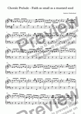 page one of Chorale Prelude - Faith as small as a mustard seed