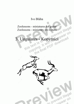 page one of UNGULATES (Kopytníci) for guitar