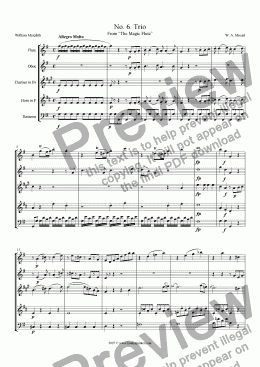 page one of Mozart - Magic Flute No. 06 Trio