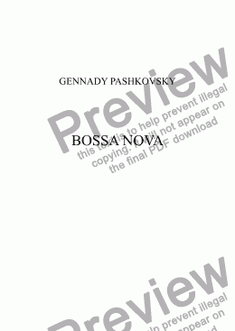 page one of BOSSA NOVA