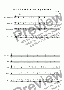 page one of Music for Midsummers Night Dream