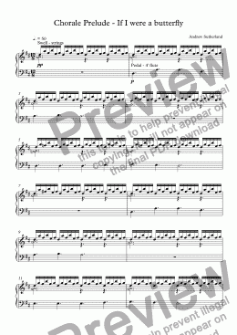 page one of Chorale Prelude - If I were a butterfly 2