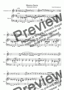 page one of Musica Sacra Klarinette in B Klavier