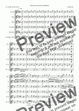 page one of God rest you merry, Gentlemen: A Christmas Squib for Flute Choir (picc., 2fl,afl,bfl, cbfl or bfl 2)