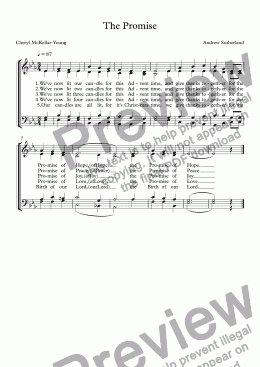 page one of The Promise(SATB) - a song for Advent candles