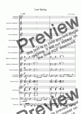 page one of Late Spring [Saxophone choir/ensemble]