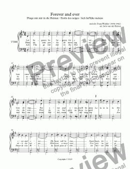 page one of Forever and ever / Ach lieflijke meisjes (choir TTBB)