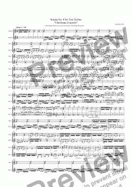 page one of Sonata No. 4 for Two Violins "Christmas Concerto" [2002]