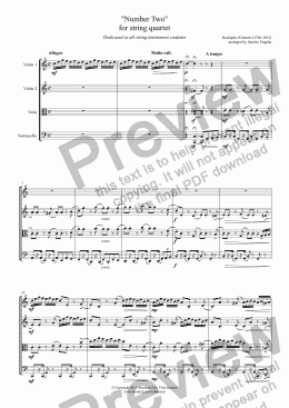 page one of Kreutzer - "Number Two" - for string quartet