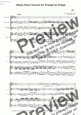page one of Allegro from Concerto for Clarinet Trio & keyboard
