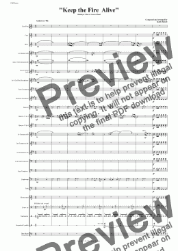 page one of Keep the Fire Alive for solo Flute & Concert Band