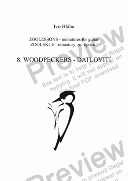page one of WOODPECKERS (Datlovití) for guitar 