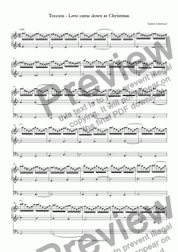 page one of Toccata - Love came down at Christmas