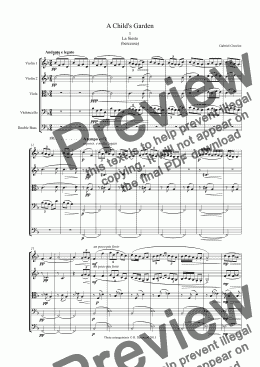 page one of Grovlez - A Child's Garden for string quartet or string orchestra.