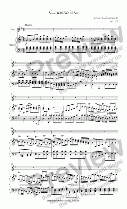 page one of Quantz Concerto in G
