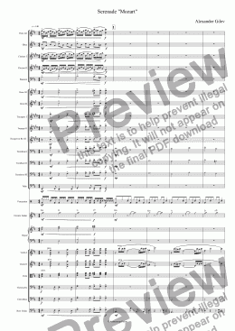 page one of Serenade "Mozart"