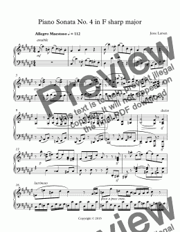 page one of Piano Sonata No. 4 in F sharp major