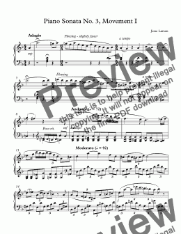 page one of Piano Sonata No. 3, Movement I