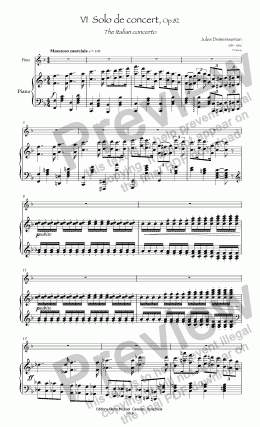 page one of Demersseman Italian concerto VI for flute & pno