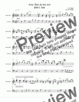 page one of Aria: Bist du bei mir  BWV 508