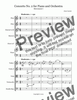 page one of Piano Concerto No. 2, Movement I