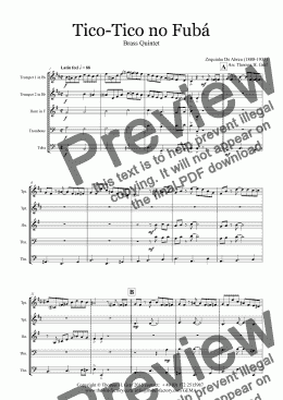 page one of Tico-Tico no Fubá - Choro - Brass Quintet