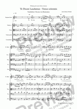 page one of Te Deum Laudamus - Tonus solemnis Str.1 Streichersatz