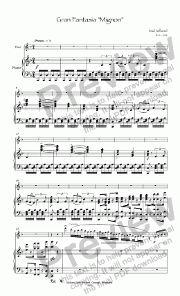 page one of Taffanel Grand Fantasy  "Mignon" for flute