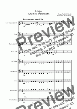 page one of Largo for Trumpet and orchestra