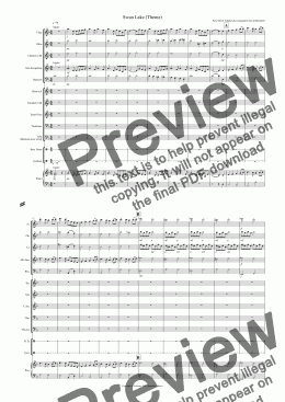page one of Swan Lake Theme for School Orchestra
