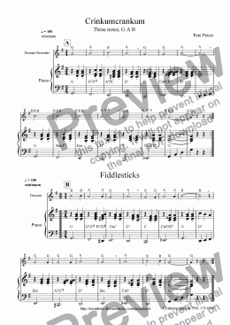 page one of Crinkumcrankum [4 pices for beginner recorders]